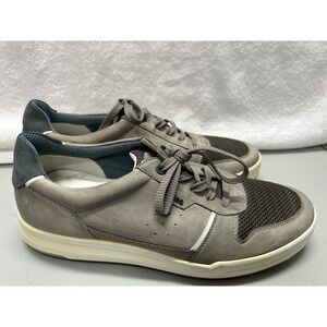 Ecco Womens Size 41 Gray Jack Suede Leather Sneaker Shoes
